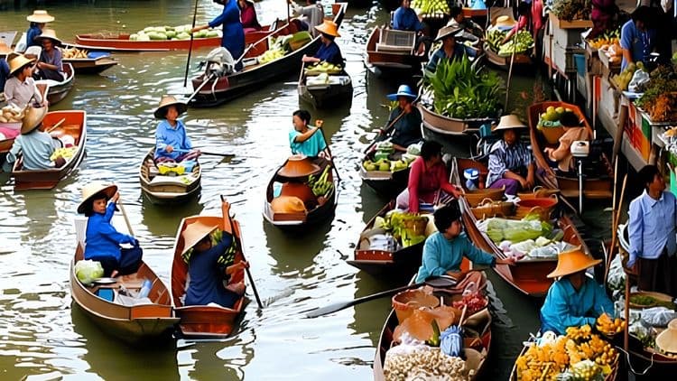 Damnoen Saduak Floating Market and A Living Thai Culture